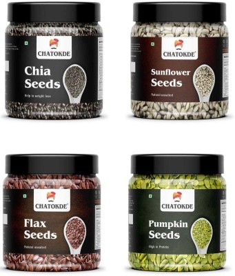 CHATOKDE Dried Pumpkin, Flax, Chia & Sunflower Seeds Combo 250g each Mixed Seeds(1 kg, Pack of 4)