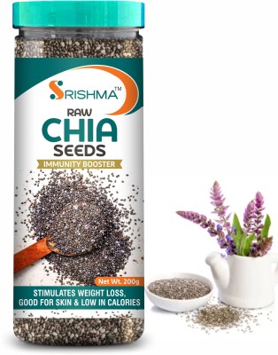 Srishma Raw Chia Seeds for Weight Loss | Loaded with Omega 3, Zinc & Fiber | Diet Food Chia Seeds(200 g)