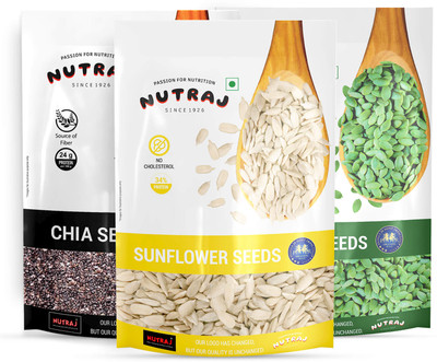 Nutraj Chia Seeds 200g, Pumpkin Seeds 200g & Sunflower Seeds 200g, Seeds for Eating Chia Seeds(3 x 200 g)