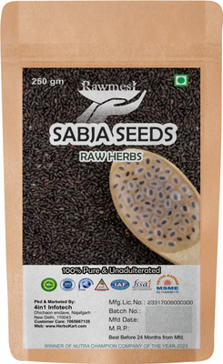 Rawmest Sabja Seeds, Raw & pure | cooling effect on the body Sweet Basil Seeds(250 g)