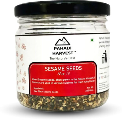 PAHADI HARVEST Black Sesame Seeds from Himachal Pradesh I Mix Til/Kaale Til I Rich in Calcium Sesame Seeds(200 g)