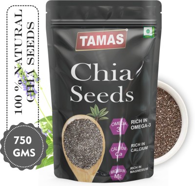 Tamas Raw Chia Seeds for Weight Loss with Omega 3, Calcium and Zinc, Fiber Rich Chia Seeds(750 g, Pack of 3)