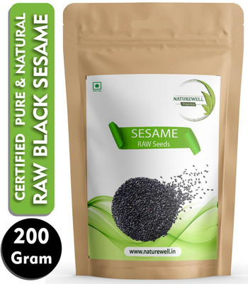 Naturewell Organics Black Sesame Seeds | Kaale Til | Kali Till | Sesame Seed-200g Black Sesame Seeds(200 g)
