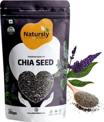 natursly USDA Cirtified Organic Most Popular Premium Natural chia seeds for weight loss Chia Seeds(200 g)