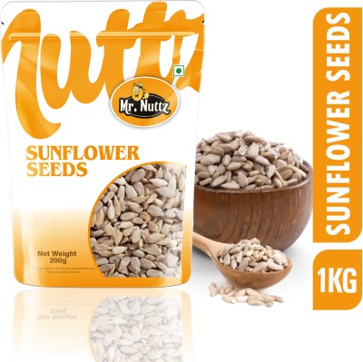 Mr.Nuttz Roasted Sunflower Seeds 1kg for Eating | High in Protein and Fibers - Sunflower Seeds(1 kg, Pack of 5)