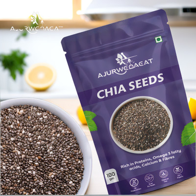 AJURWEDAEAT Premium Chia Seeds for Health Growth-Organic|Natural|No chemical|CHIA_ABCD01M100 Chia Seeds(100 g)
