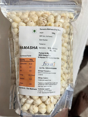 Ramasha Regular Lotus Seed Pop/Gorgon Nut Puffed Kernels (Phool Makhana) Fox Nut Grade Lotus Seeds(Makhana)(150 g)