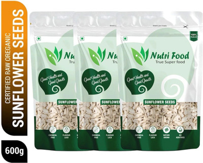 Nutri food Nutri food Raw Sunflower Seeds 600gm Rich in Protein& Fiber,Edible Healthy Seeds Sunflower Seeds(3 x 200 g)