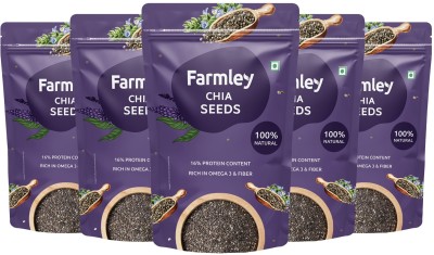 Farmley Premium Natural Chia Seeds 1 kg,High Fibre & Protein,Rich in Calcium(Each- 200g) Chia Seeds(1 kg, Pack of 5)
