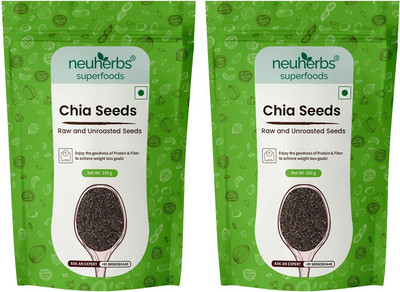 Neuherbs Raw Unroasted Chia Seeds with Fiber Chia Seeds(2 x 200 g)