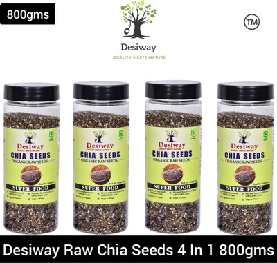 Desiway Organic Chia Seeds Combo 4 In 1 Chia Seeds(4 x 200 g)