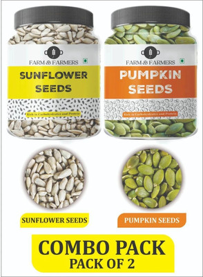 Farm & Farmers Combo of Edible seeds for weight Management 125grams each Sunflower Seeds, Pumpkin Seeds(2 x 125 g)