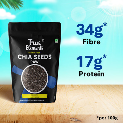 True Elements Raw Chia Seeds - Nutritious Rich in Calcium High in Fibre & Protein Chia Seeds(250 g)