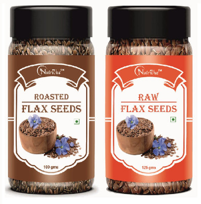 Nutrivue Pure & Natural Roasted Flax Seeds and Raw Flax Seeds Fibre Rich Combo Mixed Seeds(225 g, Pack of 2)