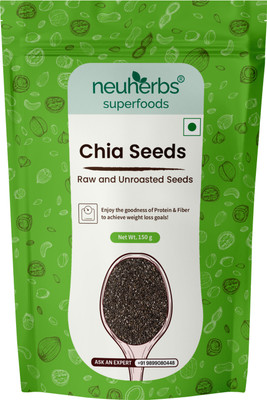 Neuherbs Raw & Unroasted Organic Chia Seeds | Source Of Omega-3 | 150g (Pack of 1) Chia Seeds(150 g)