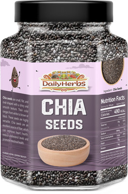 DAILYHERBS Raw Chia Seeds for Weight Loss with Omega 3 , Zinc and Fiber, Rich in Calcium Chia Seeds(250 g)