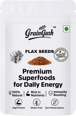 GrainGush GrainGush Flax Seeds | Rich in Omega 3, Calcium and Fatty Acid Brown Flax Seeds(250 g)