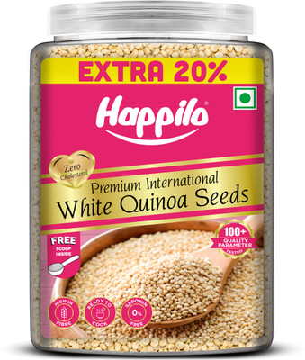 Happilo Premium International White Quinoa Seeds Jar 1000g +200g Free White Quinoa Seeds(1200 g)