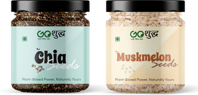 Goshudh Chia Seeds 250g + Muskmelon Seeds 250g | Pure & Natural, Superfood Combo Mixed Seeds(2 x 250 g)