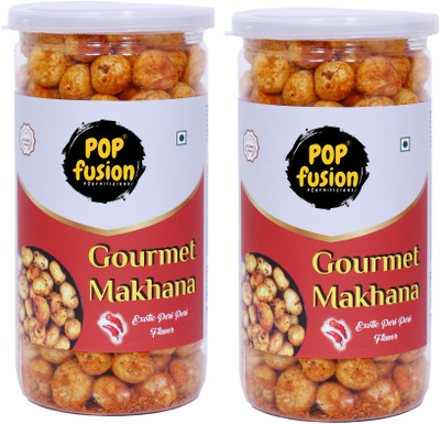 Popcorn Fusion Exotic Peri Peri Flavour Makhana | Ready to Eat Snacks | Protein Rich Snack Lotus Seeds(Makhana)(2 x 70 g)