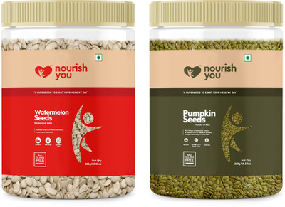 Nourish You Healthy Seed Combo | Watermelon Seeds 300G & Pumpkin Seeds 300G Pumpkin Seeds, Watermelon Seeds(2 x 300 g)