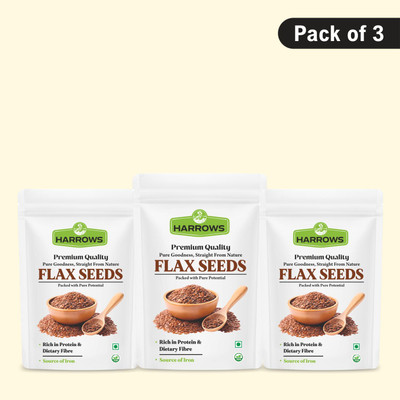 Harrows Flax seeds Rich in Omega 3 with Zinc and Protein Brown Flax Seeds(3 x 100 g)