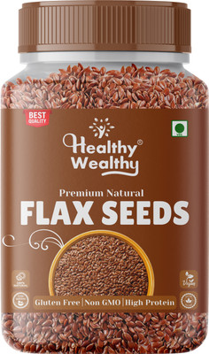 Healthy Wealthy Raw Flax Seeds Weight Loss | High in Dietary Fibre | Rich in Omega 3 Fatty Acid Brown Flax Seeds(200 g)