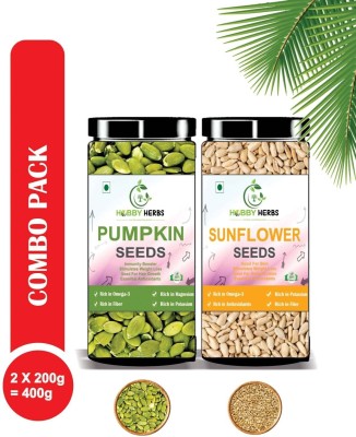 Hobby Herbs Super Saver Combo Seeds 2 x 200g Sunflower Seeds, Pumpkin Seeds(400 g, Pack of 2)