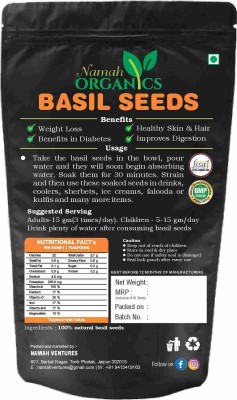 Namah Organics basil/sabja/tulsi/bapji seeds 500grm pack Basil Seeds(500 g)