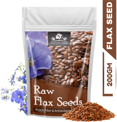 NATURE YARD Raw Flax seeds Rich in Omega 3, Zinc & Protein/ Alsi Seeds for Weight Management Brown Flax Seeds(200 g)
