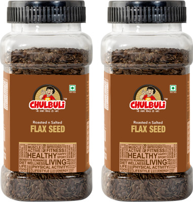 ppchulbuli Roasted and Salted Flax Seeds for Better Heart Health Perfect for Healthy food Brown Flax Seeds(2 x 100 g)