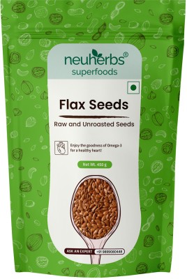 Neuherbs Raw & Unroasted | Rich In Omega-3 Fatty Acid | For Weight Loss Brown Flax Seeds(450 g)