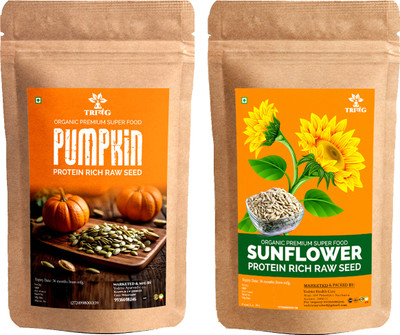 Trivang Organic Pumpkin Seeds | Sunflower Seeds Combo Pumpkin Seeds (200 g, Pack of 2) Pumpkin Seeds, Sunflower Seeds(2 x 100 g)