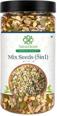 Natureknot 5-in-1 Super Seeds for Immunity, Energy & Digestion Pumpkin Seeds, Sunflower Seeds, Chia Seeds, Brown Flax Seeds, Watermelon Seeds(400 g)