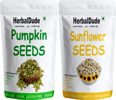 HERBALDUDE Combo Pack of Raw Pumpkin Seed & Sunflower Seeds each 250g (500g) Sunflower Seeds, Pumpkin Seeds(500 g, Pack of 2)