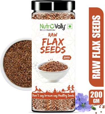 NutroVally Raw Alsi Seeds for weight Loss|Loaded Omega3 & FibreRich food for HealthyHeart Brown Flax Seeds(200 g)