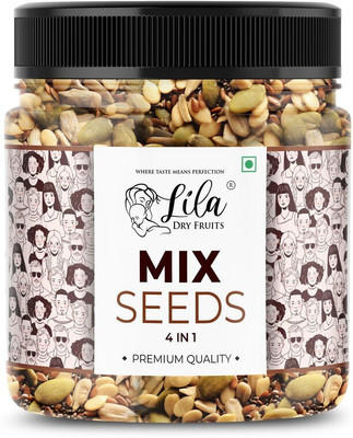 lila dry fruits 4 IN 1 Superseed Mix(Chia/Pumpkin/Sunflower/Flax) 1000gms Jar Pack Mixed Seeds(2 x 500 g)