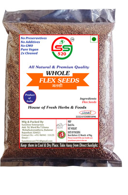 SS520 Row Flax Seeds 200g Non-GMO Alsi Seeds Rich in Fibre and -3 Flaxseed Whole Brown Flax Seeds(200 g)