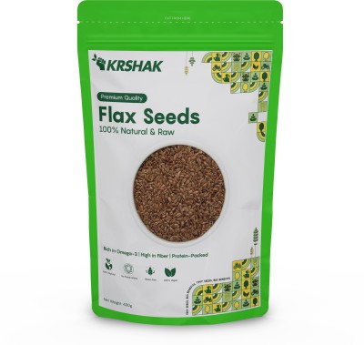 KRSHAK Flax Seeds/Alsi Seeds | Rich in Omega-3, Protein & Fiber Brown Flax Seeds(400 g)