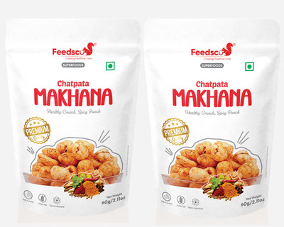 Feedsco Feedsco Premium Roasted Makhana Chatpata Flavour - Pack of 2 (60g each) Lotus Seeds(Makhana)(2 x 60 g)