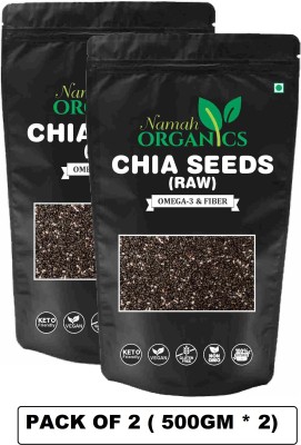 Namah Organics Raw Chia Seeds for Weight Loss with Omega 3 , Zinc and Fiber, Calcium Rich Seeds Chia Seeds(1 kg, Pack of 2)