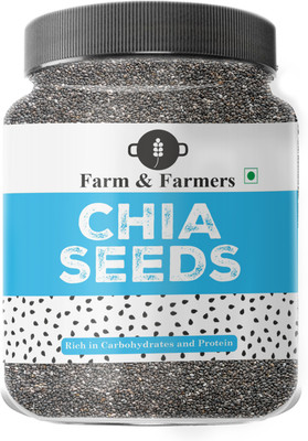 Farm & Farmers Chia Seeds 500GM- Premium Raw Chia Seed | Healthy Food | Diet for Weight Loss Chia Seeds(500 g)