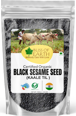 Bliss of Earth Black Sesame Seeds Unhulled Fresh & Organic Fiber Rich for Cooking & Baking Black Sesame Seeds(100 g)