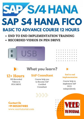 veertutorial SAP S4 HANA FICO BASIC TO ADVANCE VIDEO COURSE(PEN DRIVE)