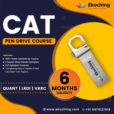 EKOCHING CAT Exam 2023 Pendrive Course (Video Lectures) - 06 Months(Pendrive Video Course)