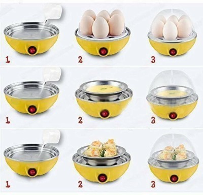 DN BROTHERS Steaming, Cooking Also Boiling and Frying Egg Boiler High Quality Electric 1 Egg Cooker(Yellow, 7 Eggs)