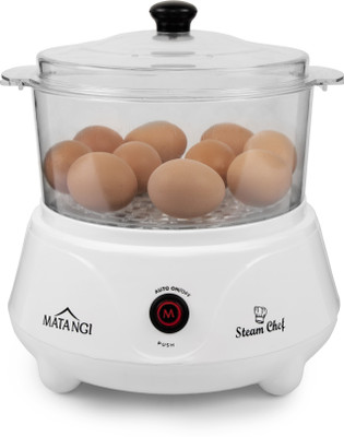 Matangi Electric Egg boiler Momo maker food steamer(Idli,dhokla etc.) Egg Cooker(White, 15 Eggs)