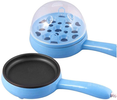 Pratyaksh 2 in 1 Single Layer Egg Boiler Steamer Cooker with Handle and Capacity of 7 Eggs |Egg Boiling Non-Stick Steamer and Egg Frying Pan Machine Egg Cooker(Multicolor, 7 Eggs)