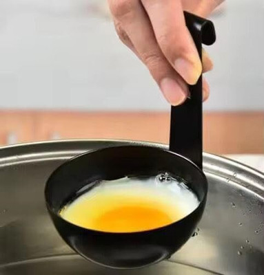 Aatisons Non stick Stainless Steel Egg Poacher Cup |Egg Cooker|Round Shaper Mold 4477 Egg Cooker(Black, 1 Eggs)