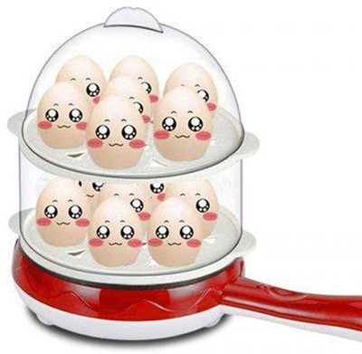 EDBIRET 2 in 1 Double Layer Handle Egg Boiler PHY2355 Egg Cooker(Multicolor, 14 Eggs)